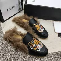 chaussures gucci et loisirs multisports en cuir femmes outdoo slippers electric rust tiger cat